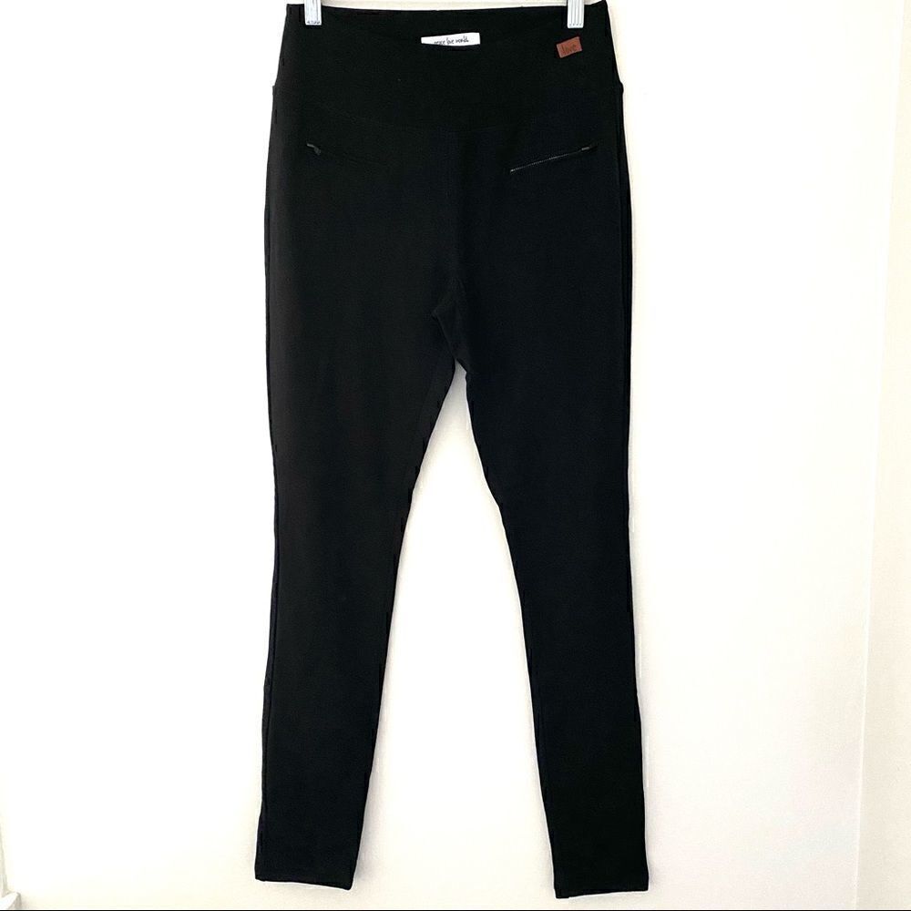 Peace Love World Black Leggings zipper pocket small
